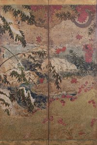 秋と冬の植物、1550年頃、 作： Japanese School